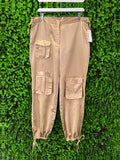 Gold Satin Cargo Pants