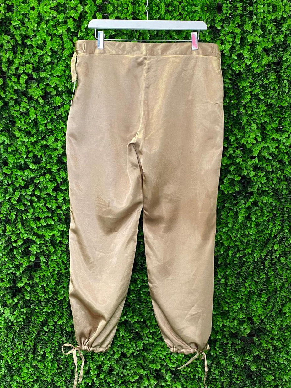 Gold Satin Cargo Pants