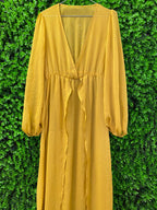 Mustard Yellow Sheer Kimono Dress
