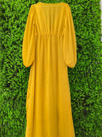 Mustard Yellow Sheer Kimono Dress