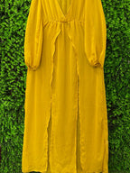 Mustard Yellow Sheer Kimono Dress