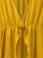 Mustard Yellow Sheer Kimono Dress