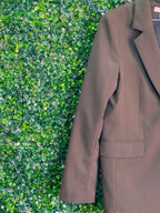 H&M Olive Brown Single-Breasted Blazer — detail