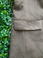 H&M Olive Brown Single-Breasted Blazer — detail