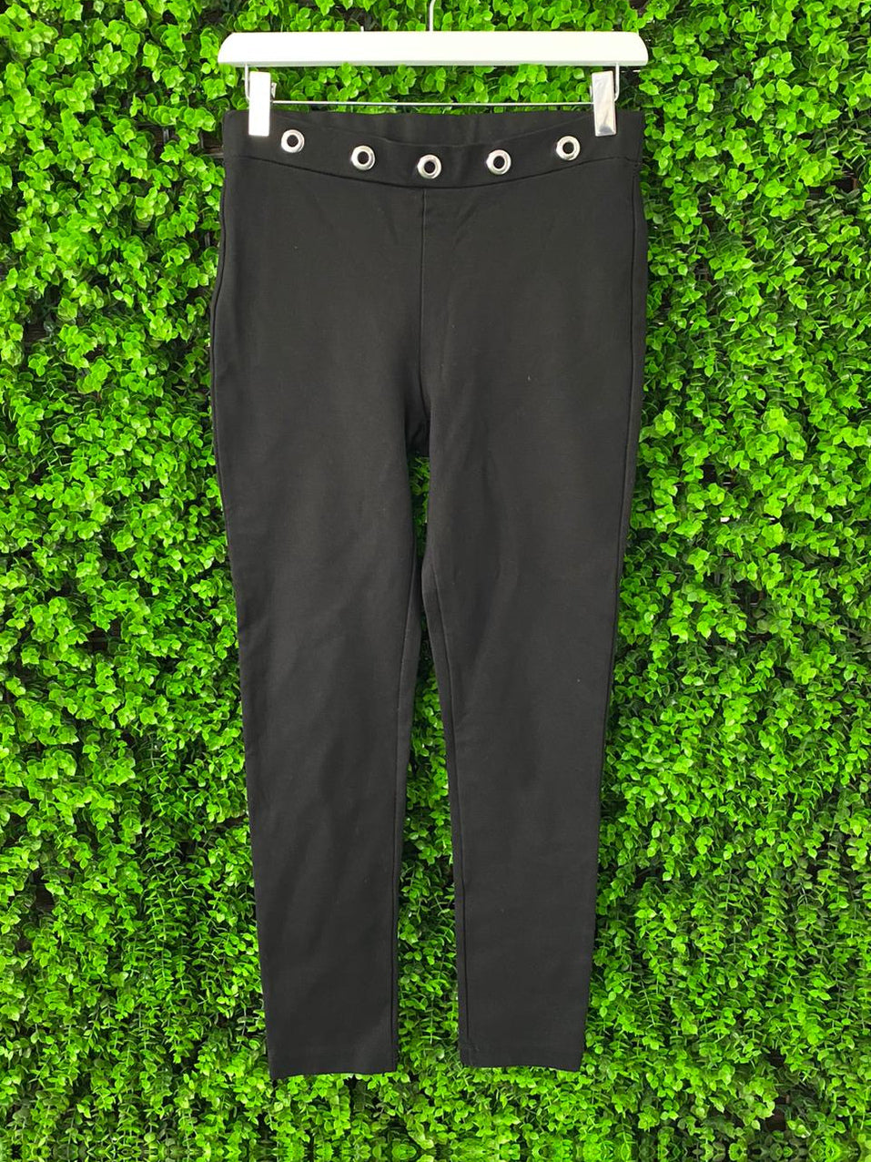 Zara Basic Black Eyelet Waist Pants