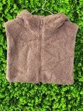Modenao Taupe Teddy Hooded Vest