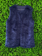 Navy Faux Fur Vest