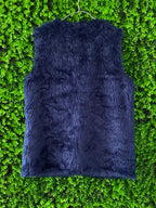 Navy Faux Fur Vest