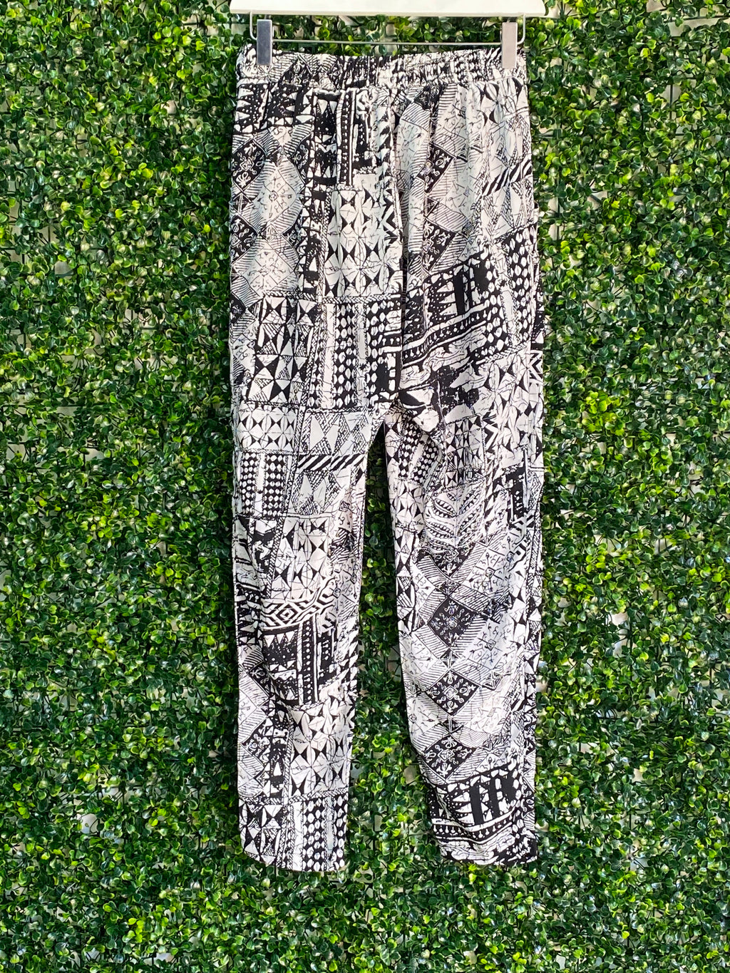 Tango Black & Cream Tribal Print Pants — back