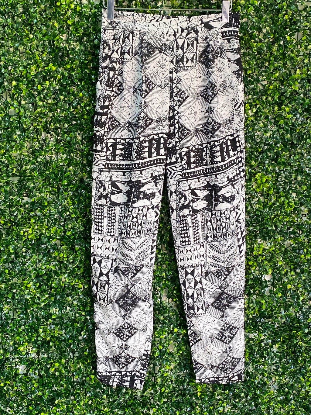 Tango Black & Cream Tribal Print Pants — front