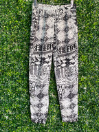 Tango Black & Cream Tribal Print Pants — front