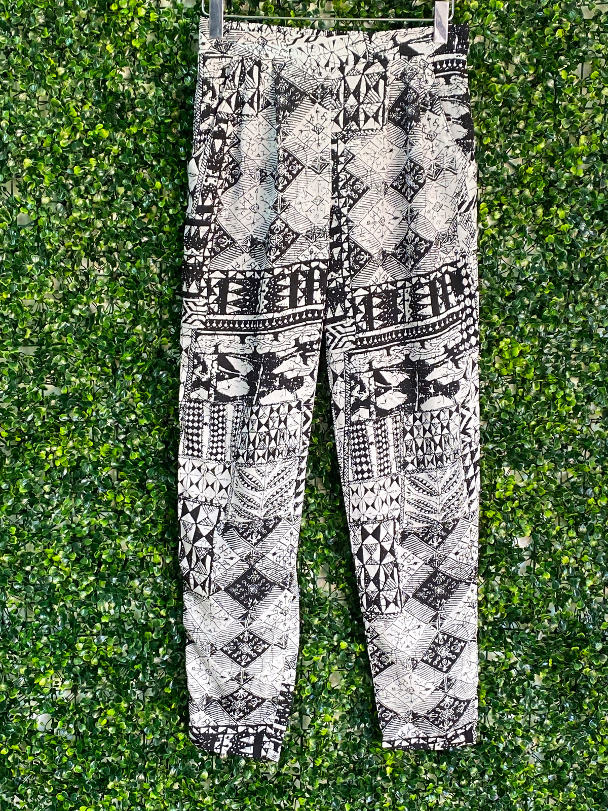 Tango Black & Cream Tribal Print Pants — front