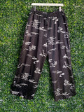 Foschini Black Abstract Print Wide-Leg Pants — front