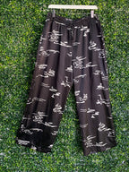 Foschini Black Abstract Print Wide-Leg Pants — front