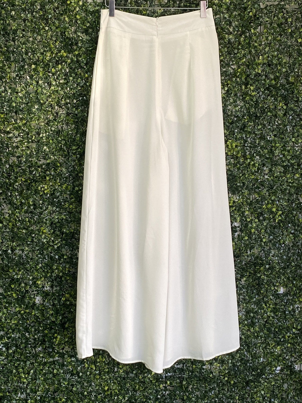 New Feeling Ivory Flowing Wide-Leg Pants — back