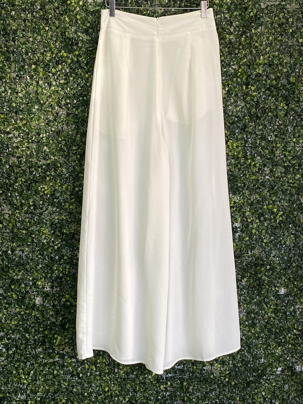 New Feeling Ivory Flowing Wide-Leg Pants — back