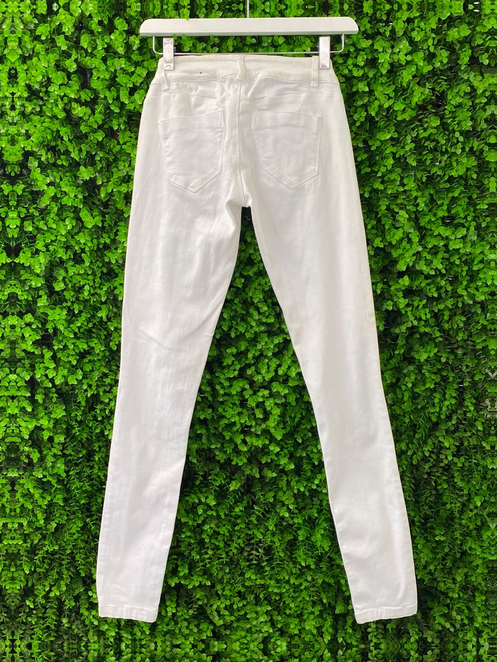 Sissy Boy White Stretch-Cotton Distressed Skinny Jeans