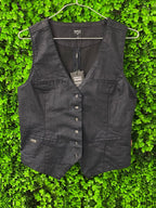Only Jeans Black Denim Waistcoat