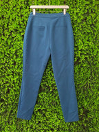 Forever New Teal Tailored Trousers with Metallic Waist Detail