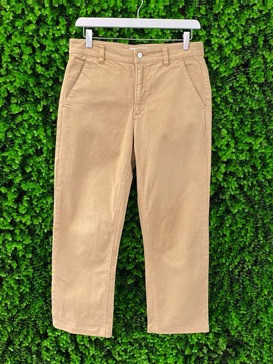 Country Road Camel Stretch Cropped Trousers