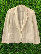Lui Chantant Ivory Linen-Blend Lightweight Knit Blazer