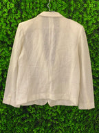 Lui Chantant Ivory Linen-Blend Lightweight Knit Blazer