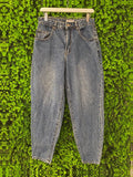 Washed Blue High-Rise Tapered Jeans