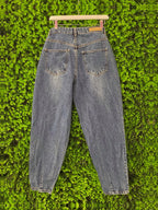 Washed Blue High-Rise Tapered Jeans