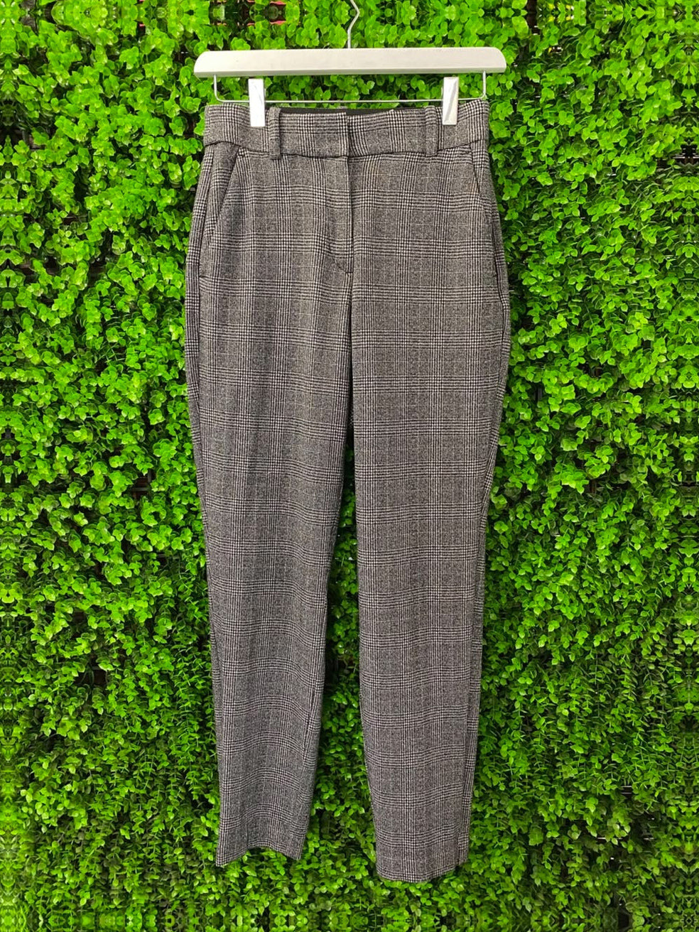 H&M Grey Check Tailored Trousers