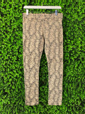 Beige Paisley Slim Trousers