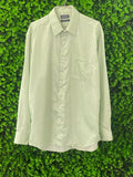Pale Sage Satin Long-Sleeve Button-Up Shirt