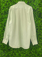 Pale Sage Satin Long-Sleeve Button-Up Shirt