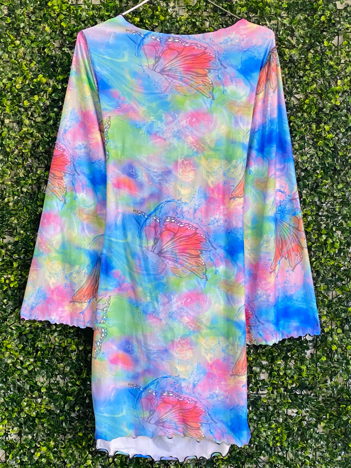 The Fix Multicolour Tie-Dye Ruched Mini Dress — back