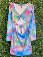 The Fix Multicolour Tie-Dye Ruched Mini Dress — front