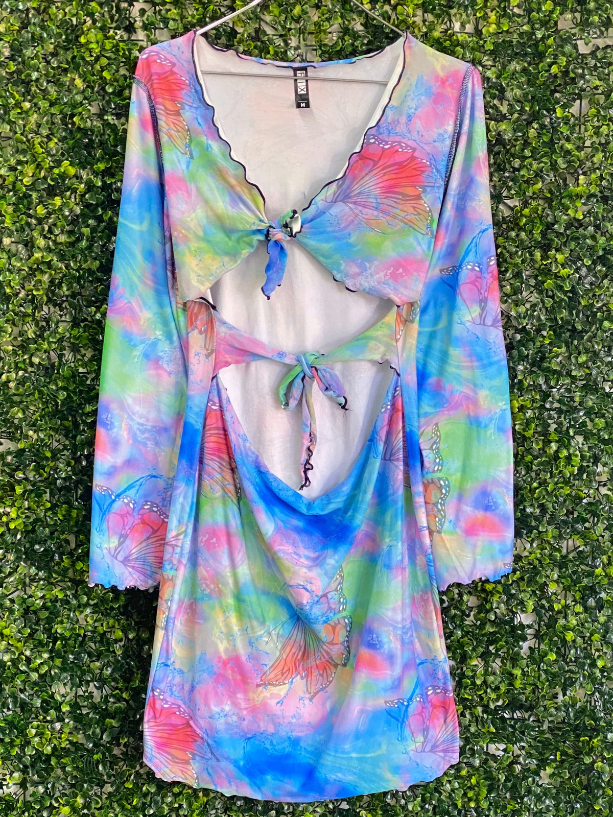The Fix Multicolour Tie-Dye Ruched Mini Dress — front