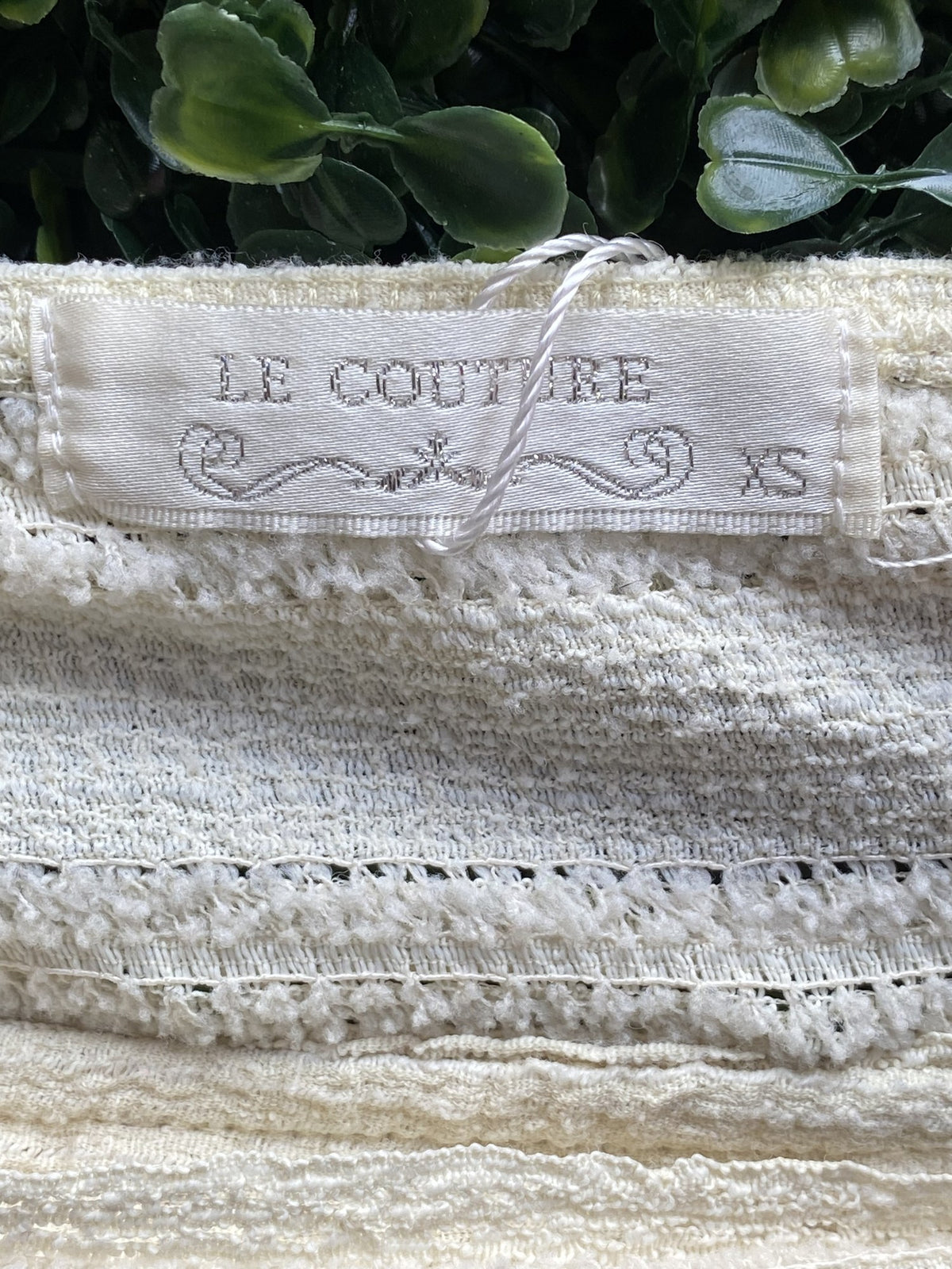 Le Couture Cream Textured Tie-Strap Maxi Dress — brand