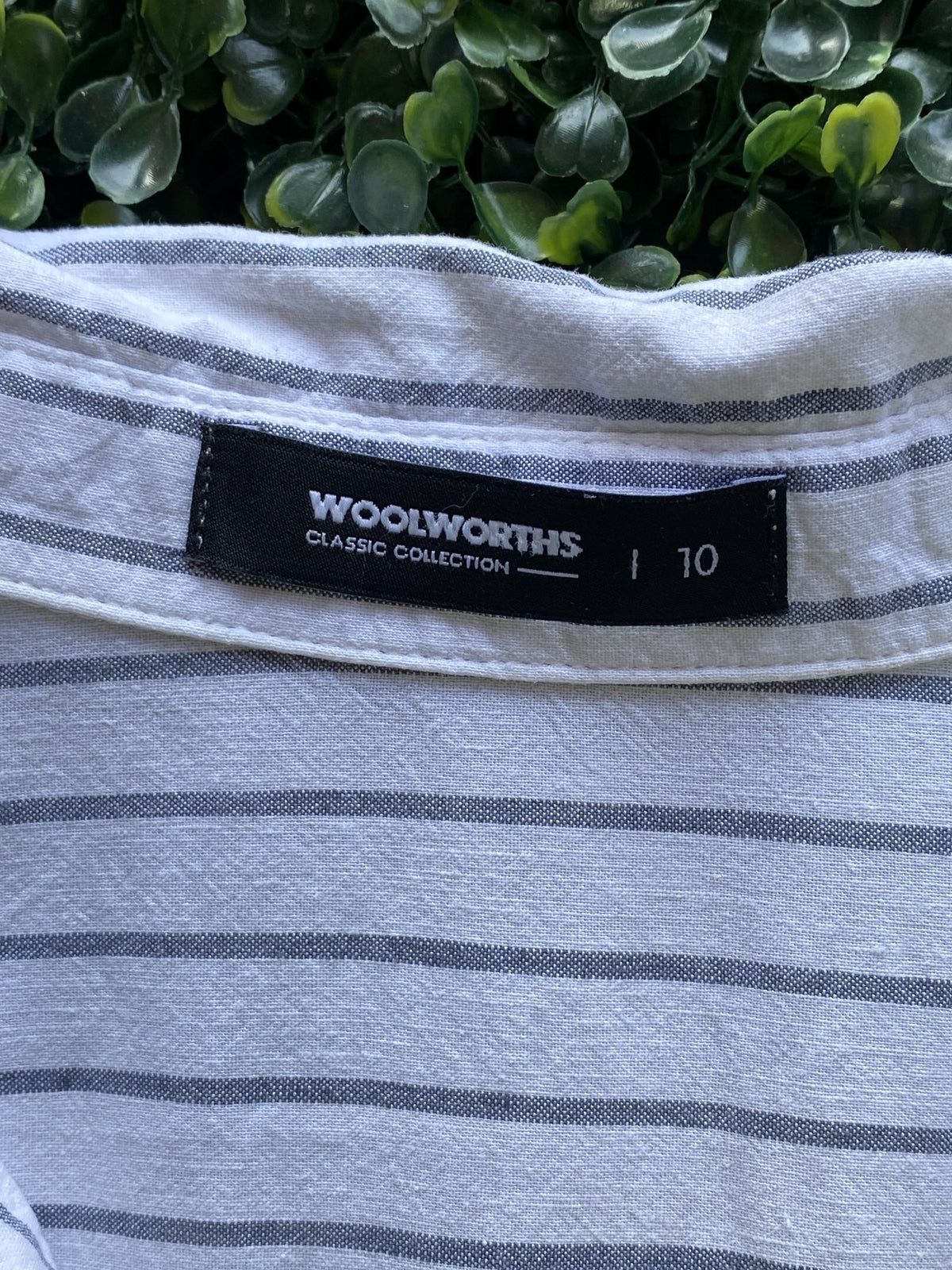 Woolworths Cream Pinstripe Shirt Dress — brand