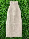Jenni Button Natural Linen Shift Dress