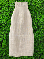 Jenni Button Natural Linen Shift Dress