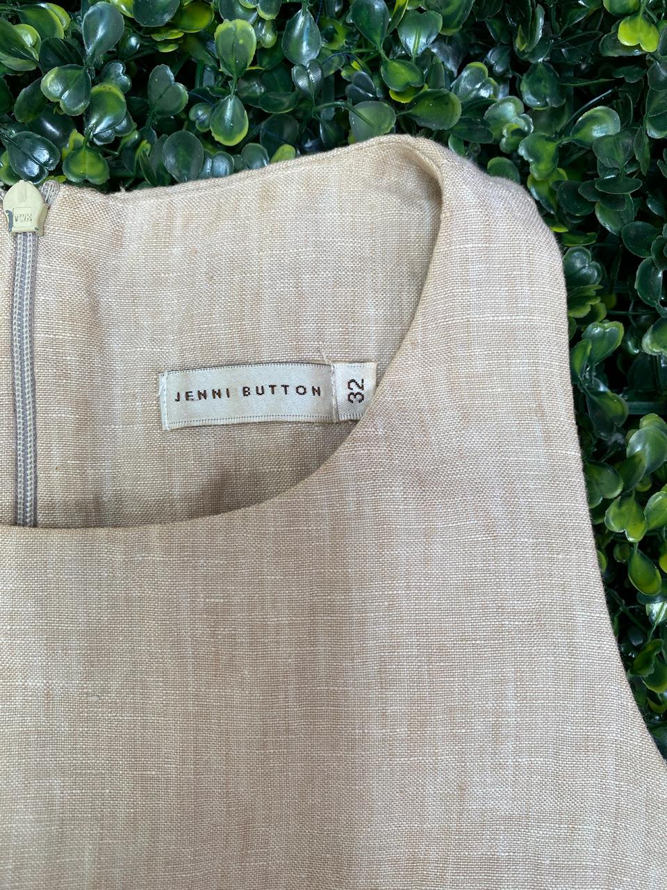Jenni Button Natural Linen Shift Dress