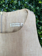 Jenni Button Natural Linen Shift Dress