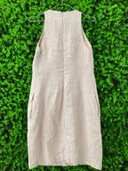 Jenni Button Natural Linen Shift Dress