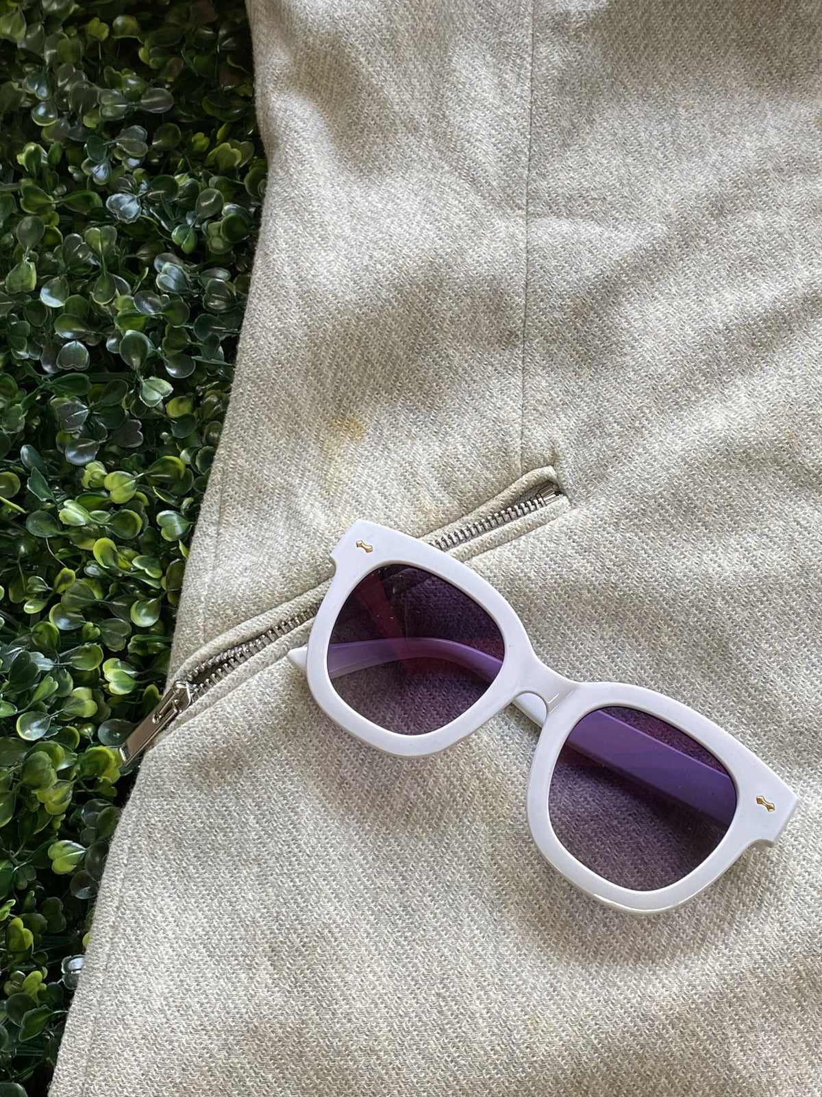 Zara Basic Cream Collarless Longline Jacket — detail