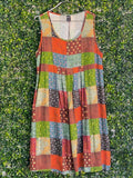 Emery Rose Multicolour Patchwork Sleeveless Dress — front