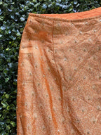 Burnt Orange Embellished Panel Maxi Skirt — detail