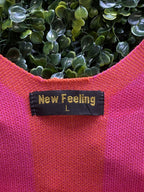 New Feeling Pink & Orange Colourblock Knit Maxi Dress — brand