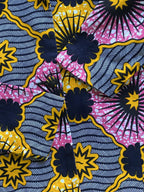 Pink Yellow & Navy African Print Cropped Jacket — detail