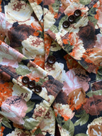 Nikos Rust & Blush Floral Tailored Blazer — detail