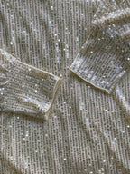 Champagne Sequin Long-Sleeve Mini Dress — detail