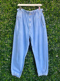 Zara Light Blue Paperbag Jogger Trousers — front